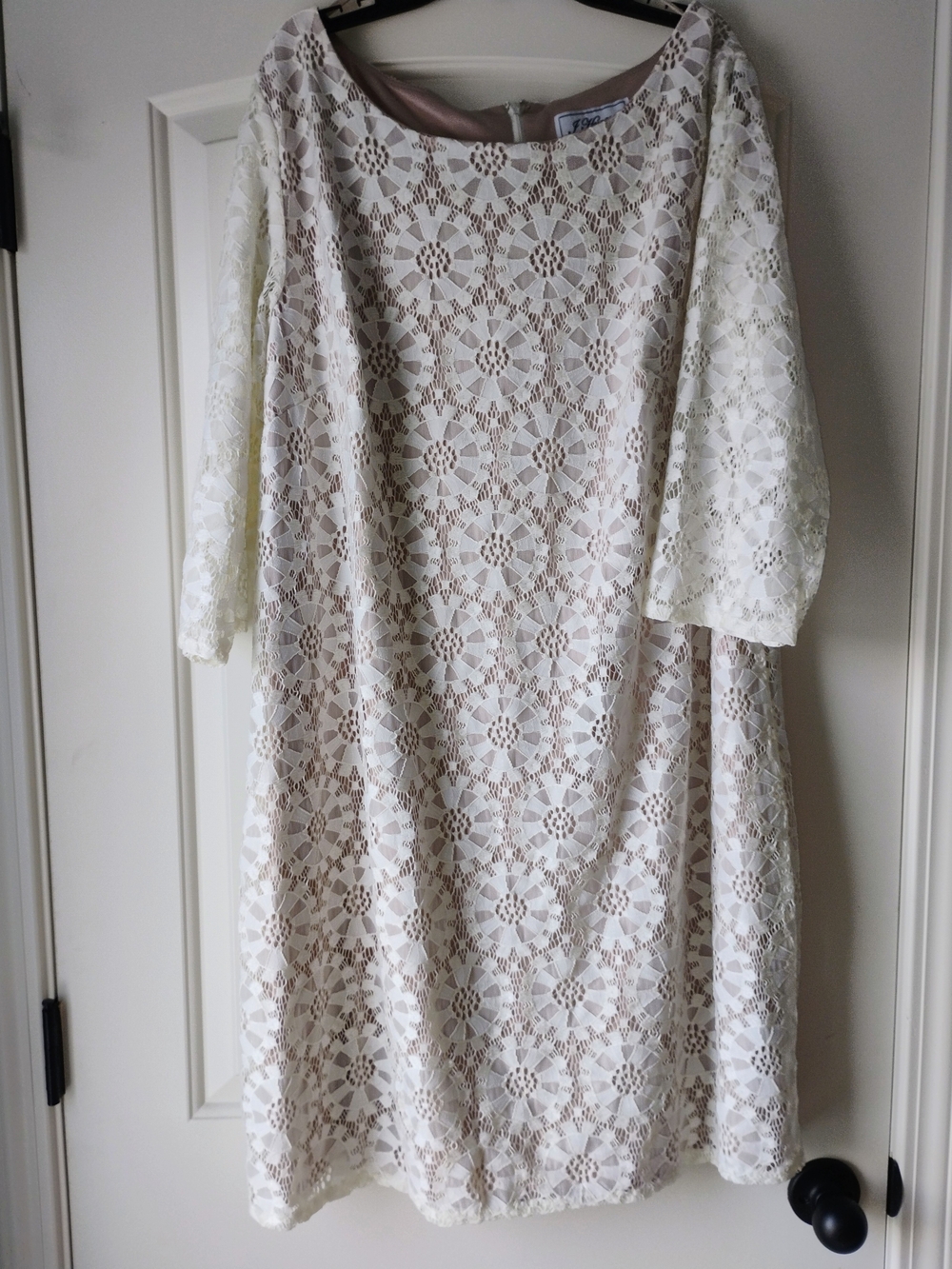 Jessica Howard Ivory Lace Midi Dress with Floral Crochet